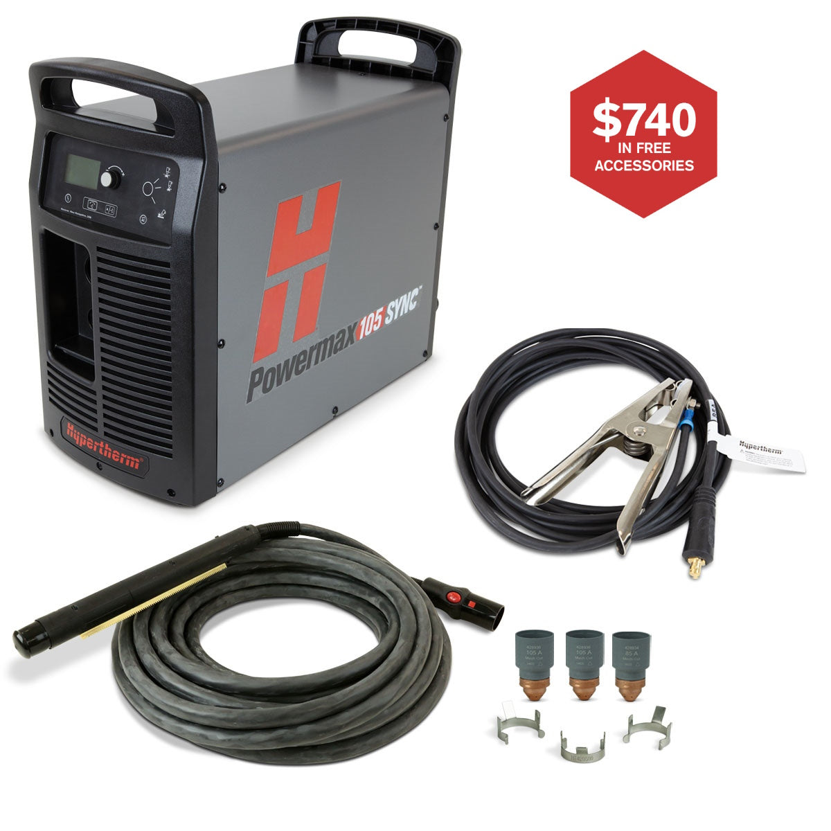 Hypertherm Powermax 105 Sync Plasma w/CPC 25ft 180° Mech Torch (059637)