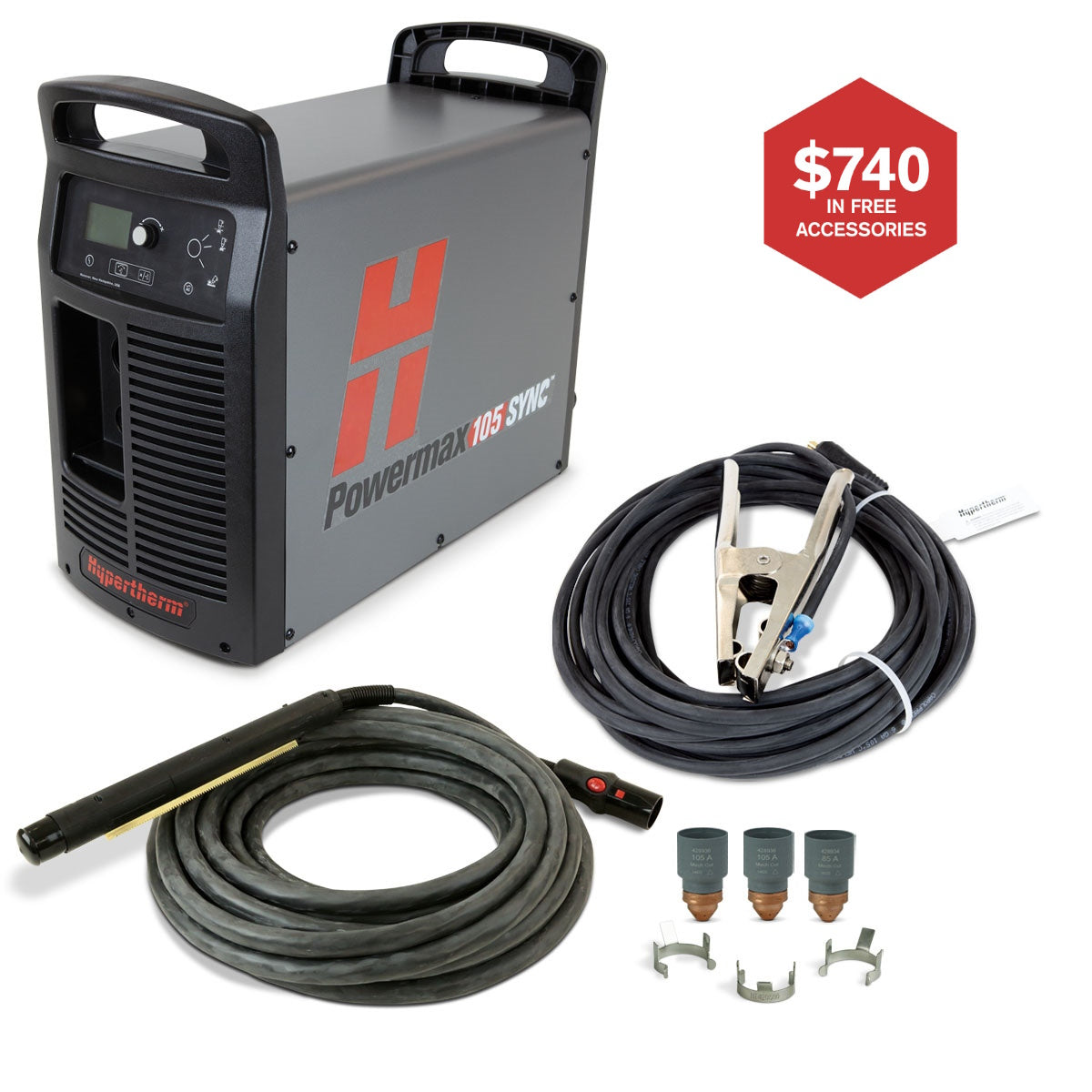 Hypertherm Powermax 105 Sync Plasma w/CPC 50ft 180° Mech Torch (059638)