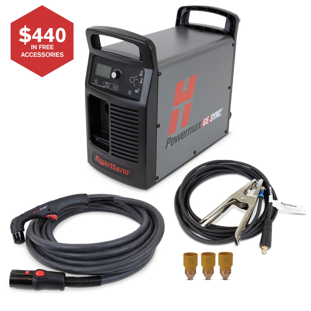 Hypertherm Powermax 65 Sync Plasma Cutter w/25ft Hand Torch (083343)