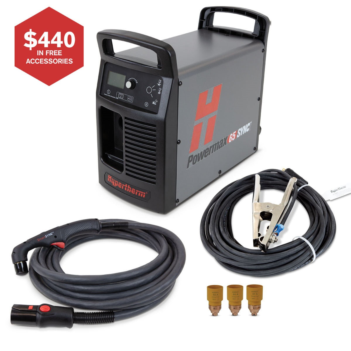 Hypertherm Powermax 65 Sync Plasma Cutter w/50ft Hand Torch (083344)