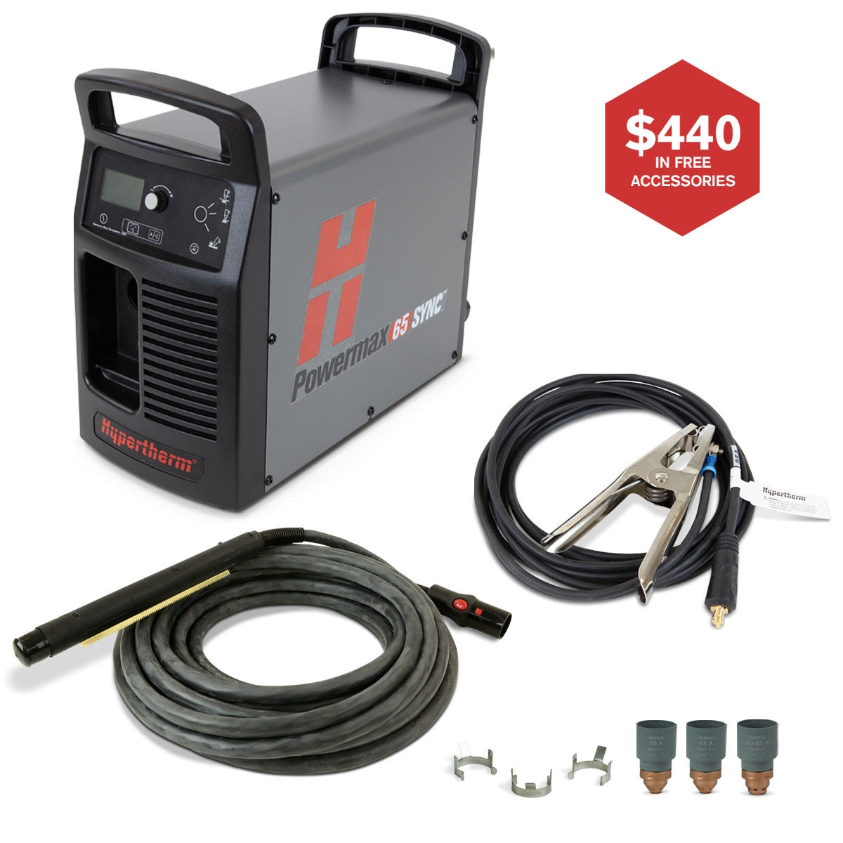 Hypertherm Powermax 65 Sync Plasma w/CPC 25ft 180° Mech Torch (083349)