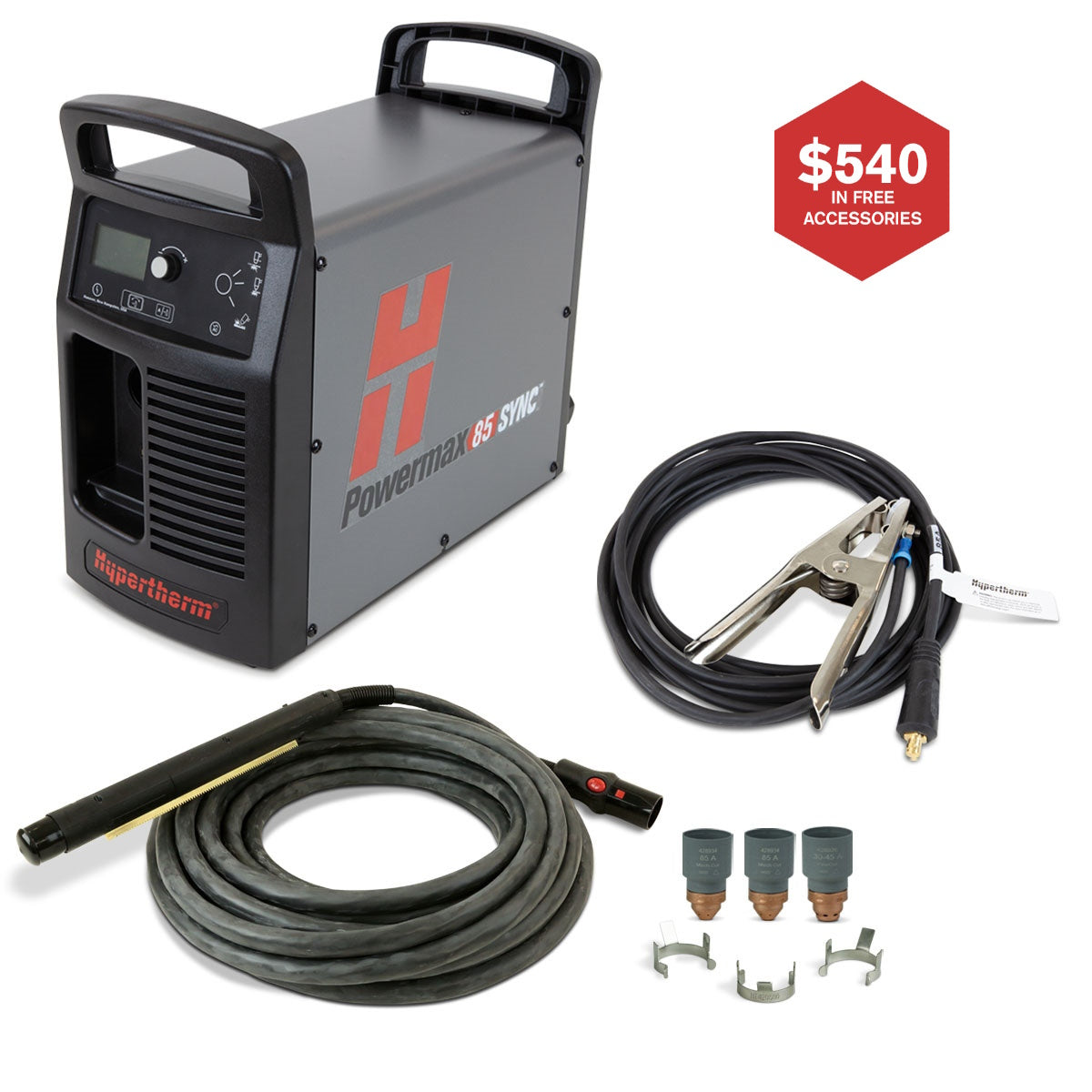 Hypertherm Powermax 85 Sync Plasma Cutter w/CPC 25ft 180° Mech Torch (087189)