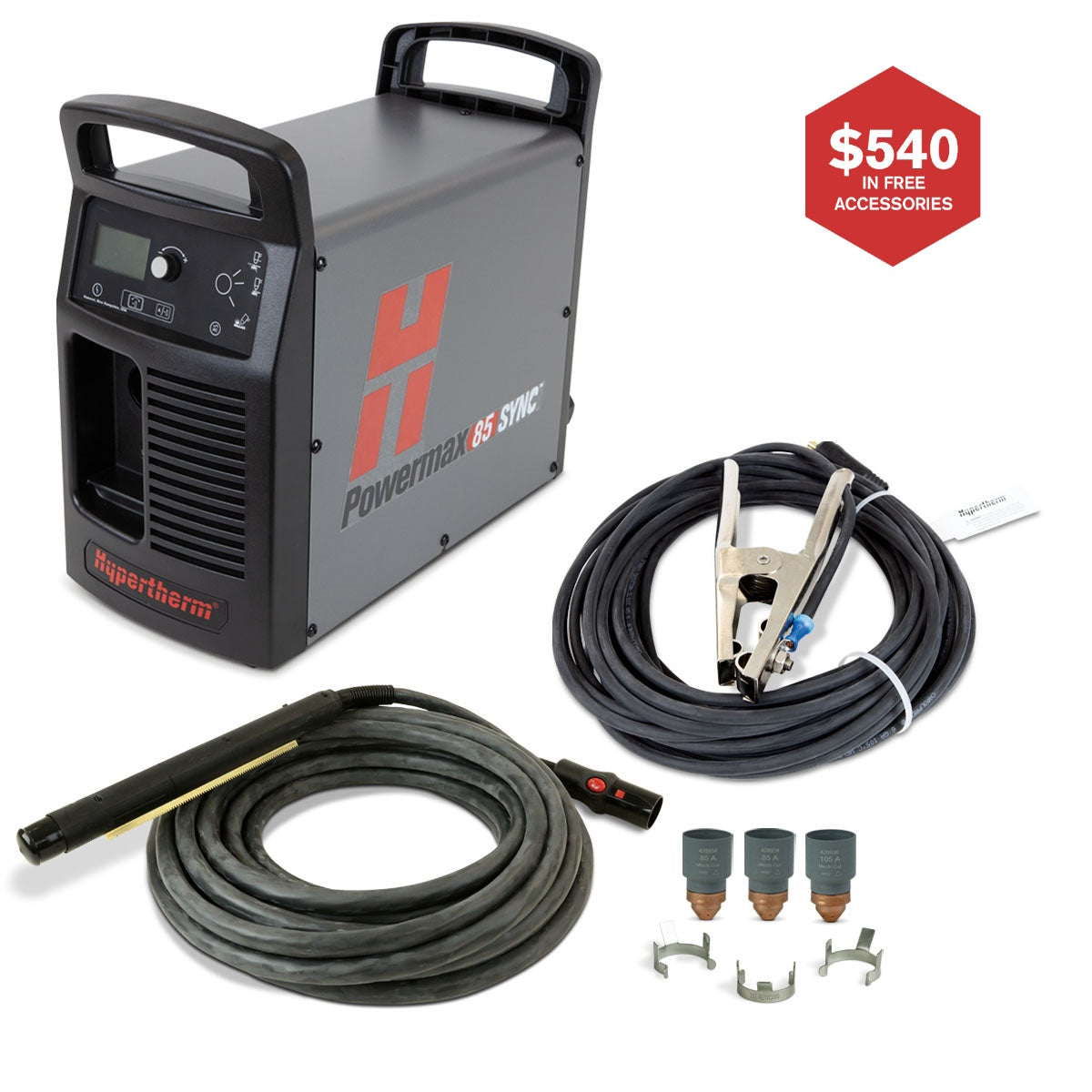 Hypertherm Powermax 85 Sync Plasma Cutter w/CPC 50ft 180° Mech Torch (087190)