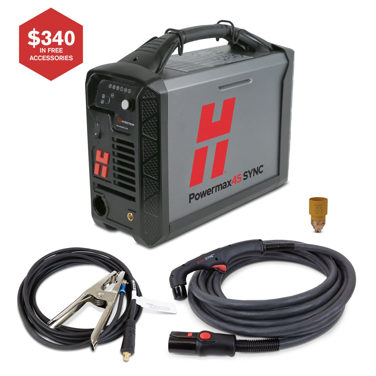 Hypertherm Powermax45 SYNC Plasma Cutter w/CPC 20ft Hand Torch (088562)