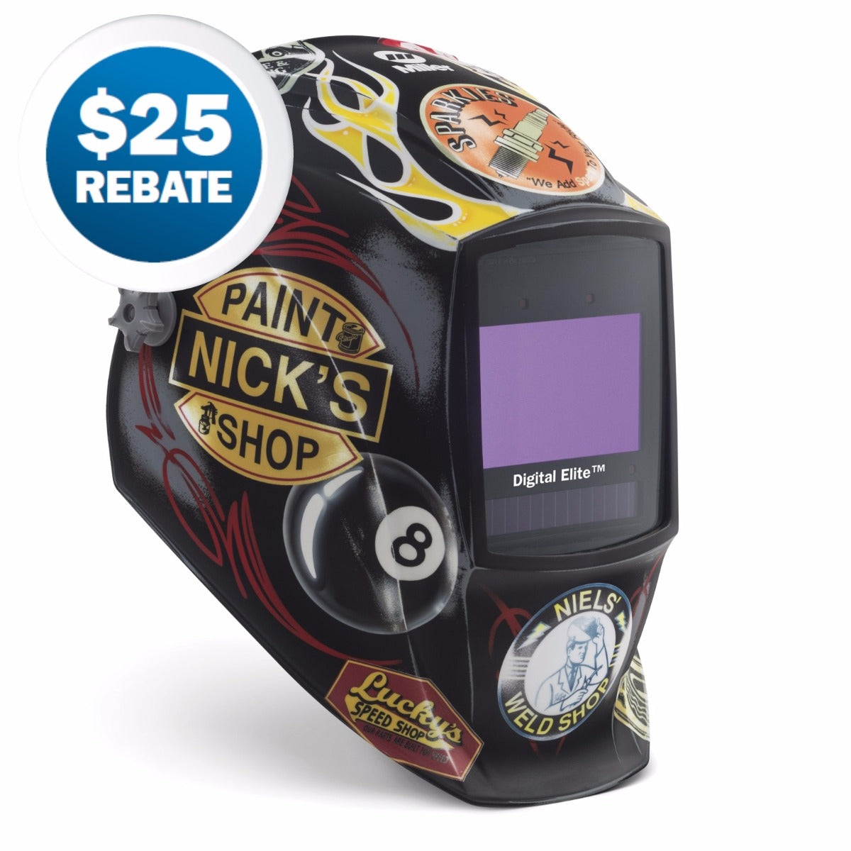 Miller Hot Rod Garage Digital Elite Auto Darkening Welding Helmet (269946)