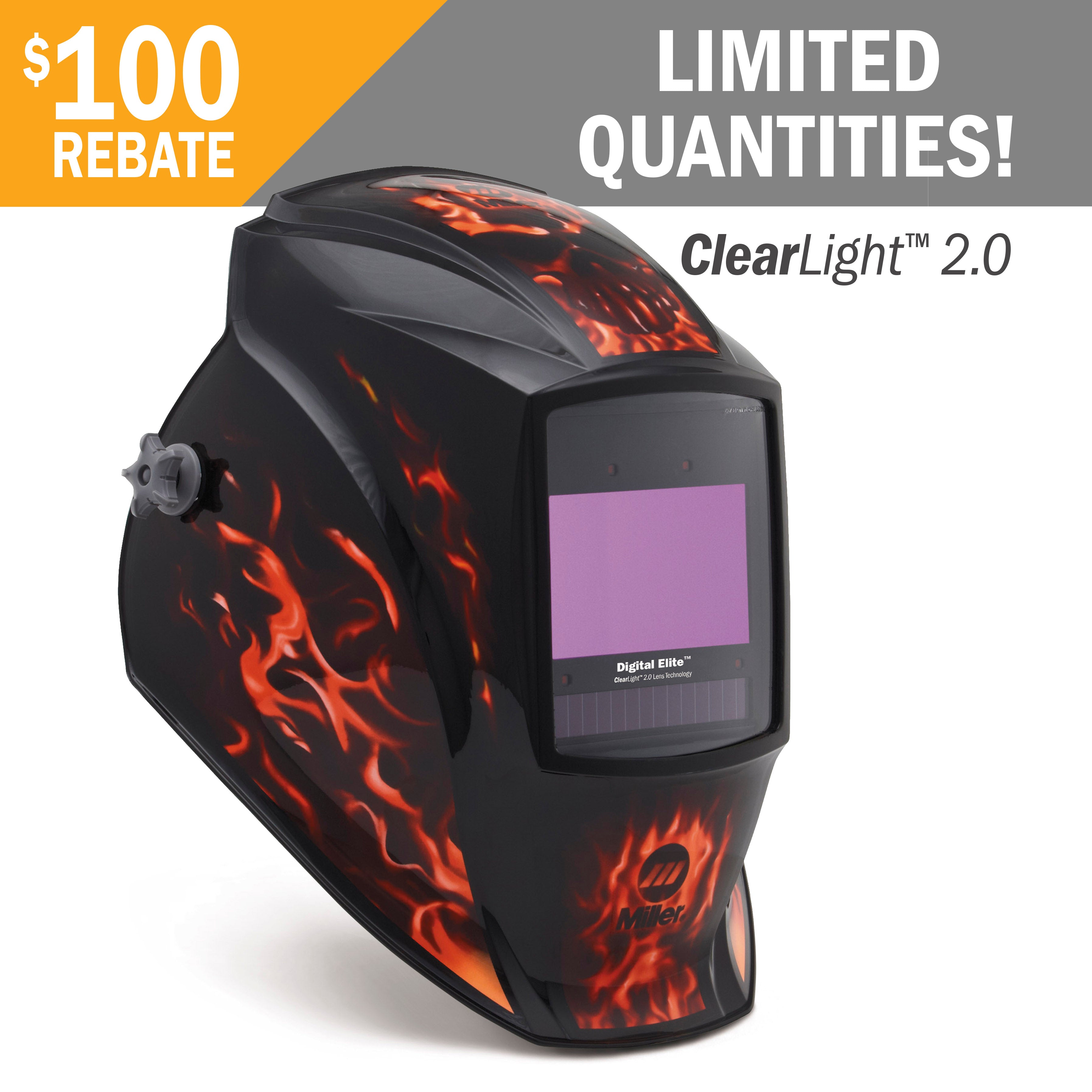 Miller Inferno Digital Elite Welding Helmet w/ClearLight 2.0 Lens (289762)