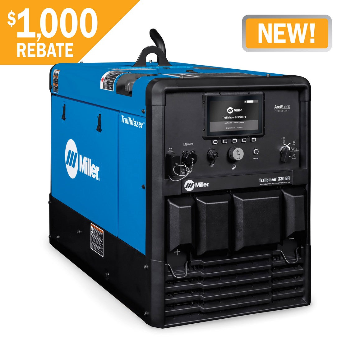 Miller Trailblazer 330 EFI Welder/Generator w/Excel Power, and Battery Charge (907832003)