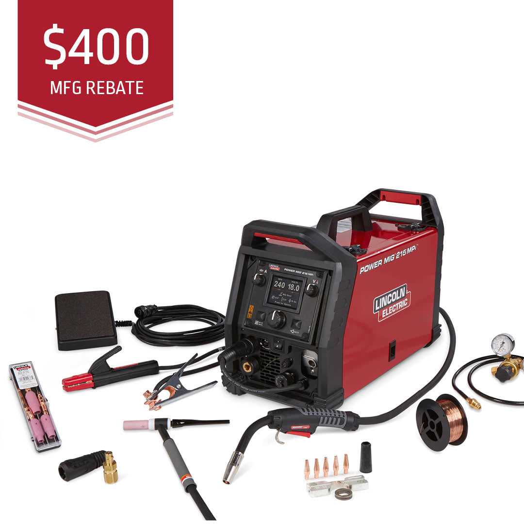 Lincoln Power MIG 215 MPi Multi Process Welder - TIG One Pak (K4878-1)