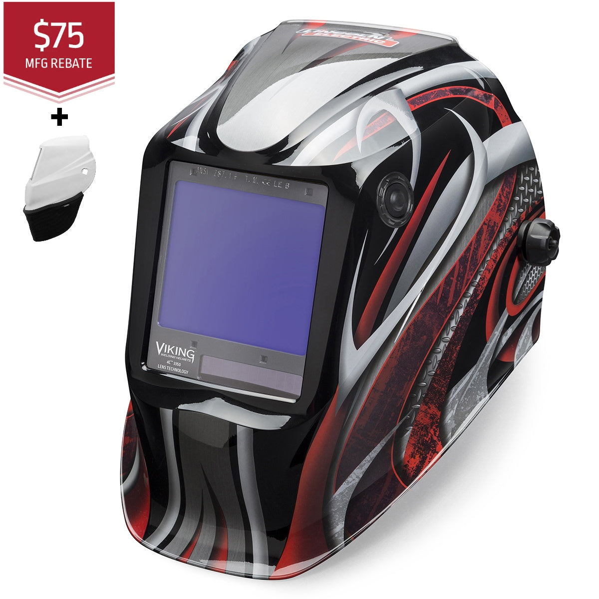 Lincoln Viking 3350 Series Twisted Metal Auto Darkening Welding Helmet (K3248-4)