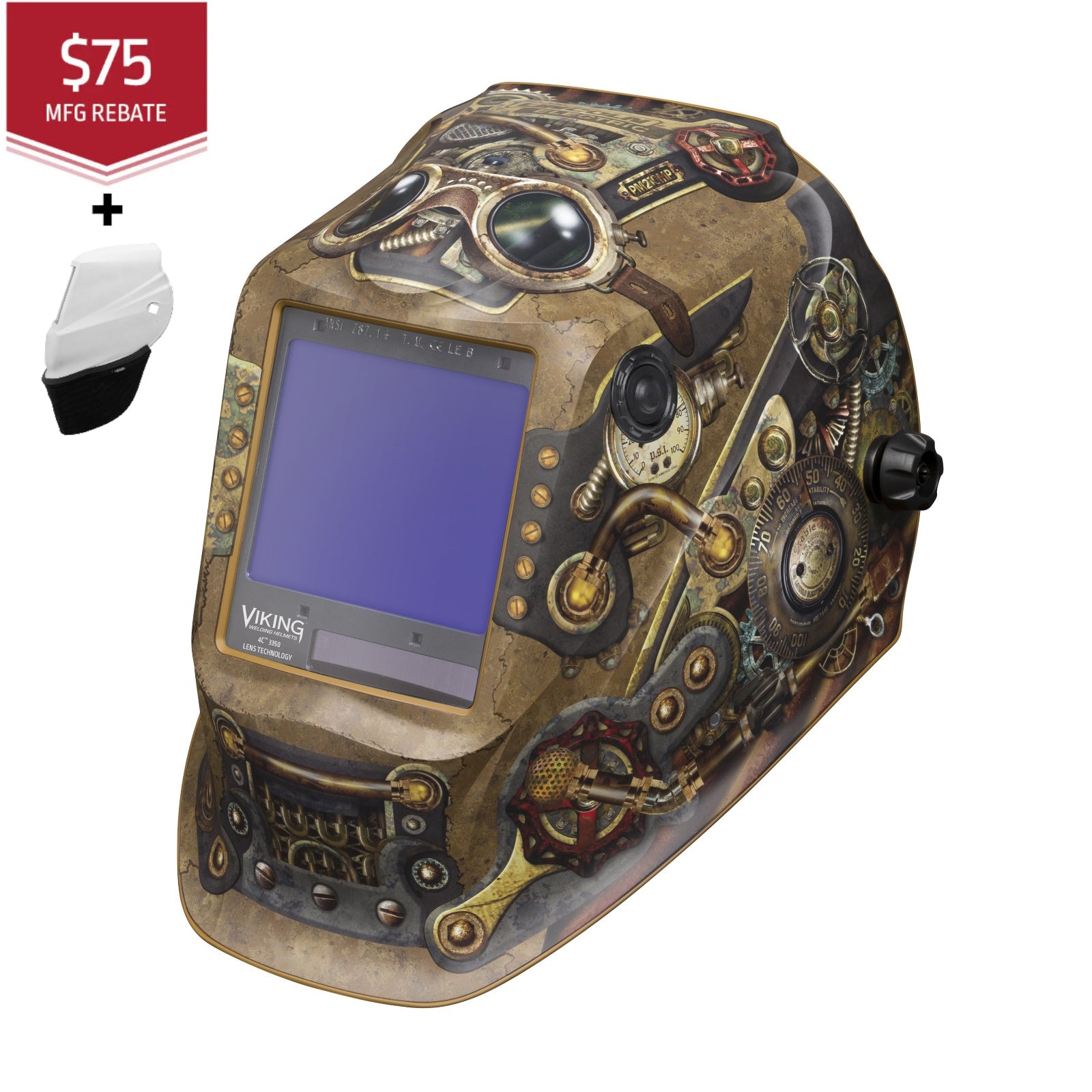 Lincoln Viking 3350 Series Steampunk Auto Darkening Welding Helmet (K3428-4)