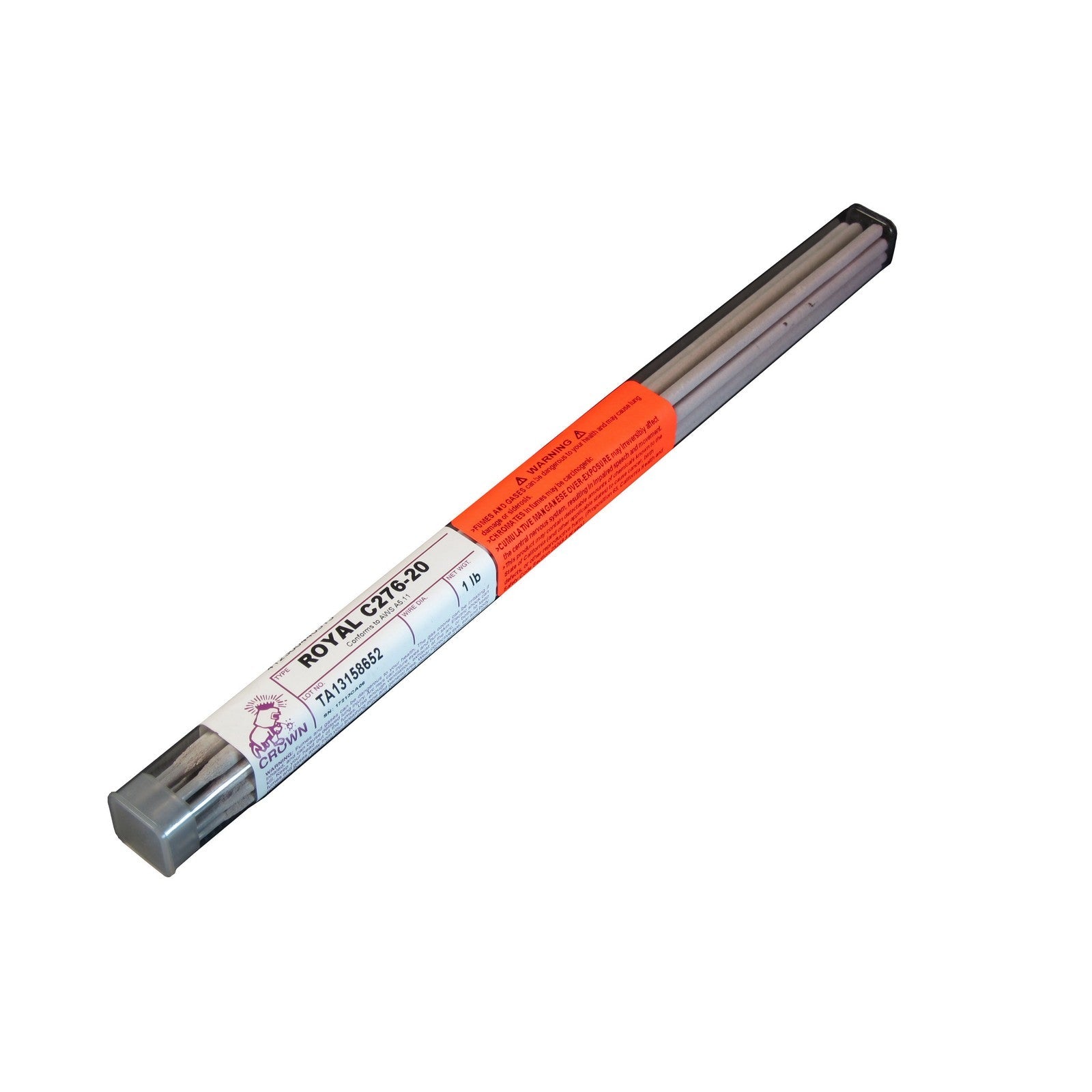 Crown Alloy 1/8 ROYAL C276-20 BR.PK Nickel-Chromium-Moly (E NiCrMo-4) ELECTRODE 1 lb TUBE (REC276/EO-BP)