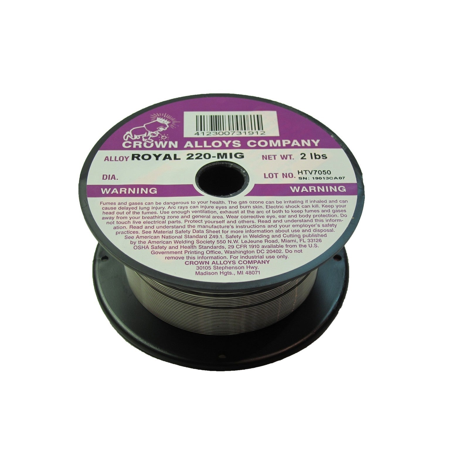 Crown Alloy .045 x 2# ROYAL 220-MIG Super Alloy for All Steels MIG 2 lb SPOOL (RS220/1G)