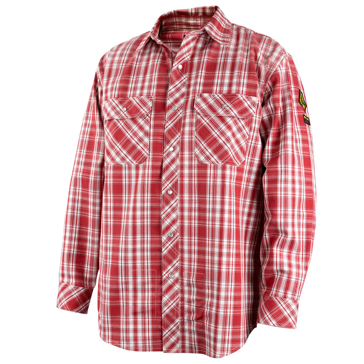 revco black stallion ar/fr red plaid cotton work shirt