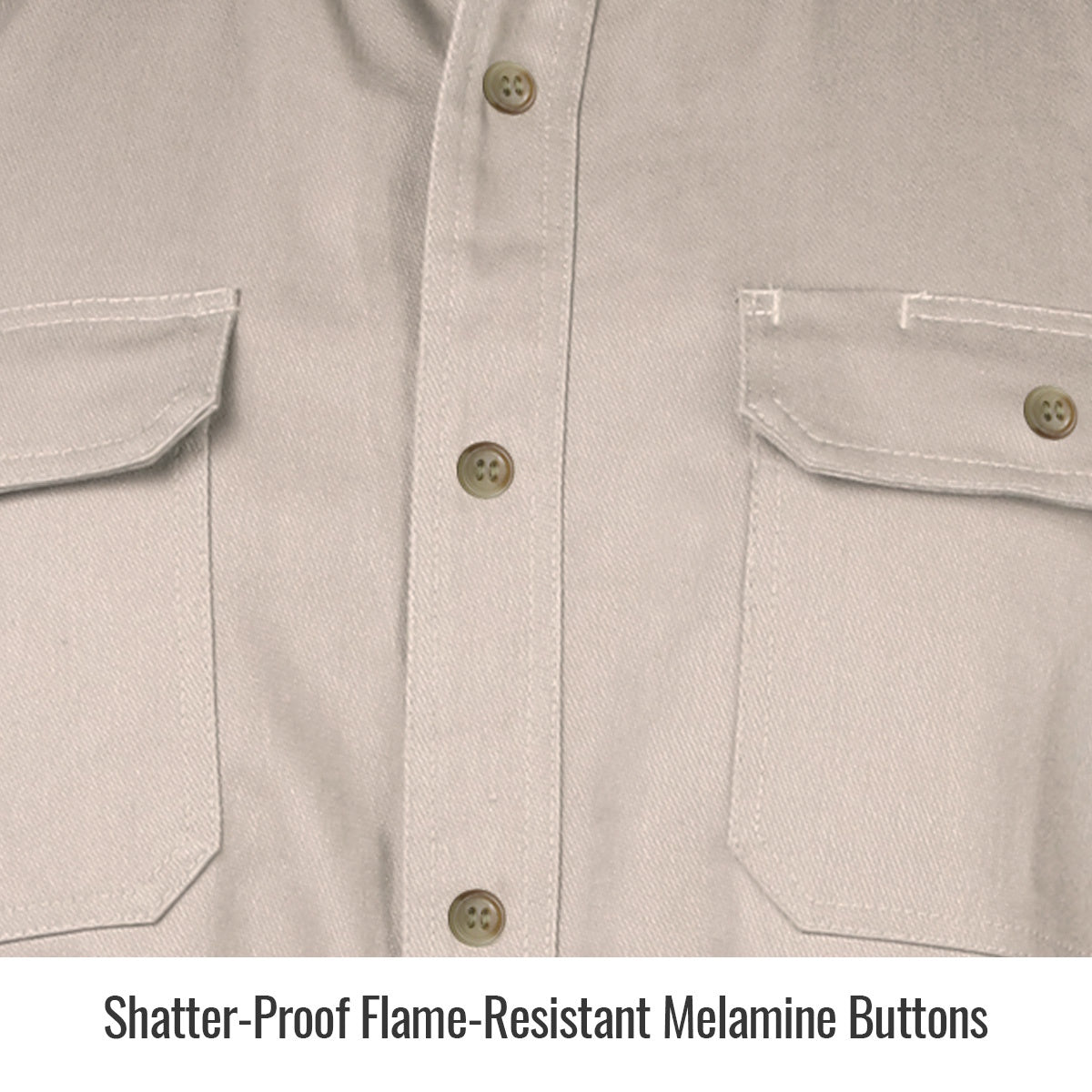 shatter proof fleme stone khaki cotton work shirt