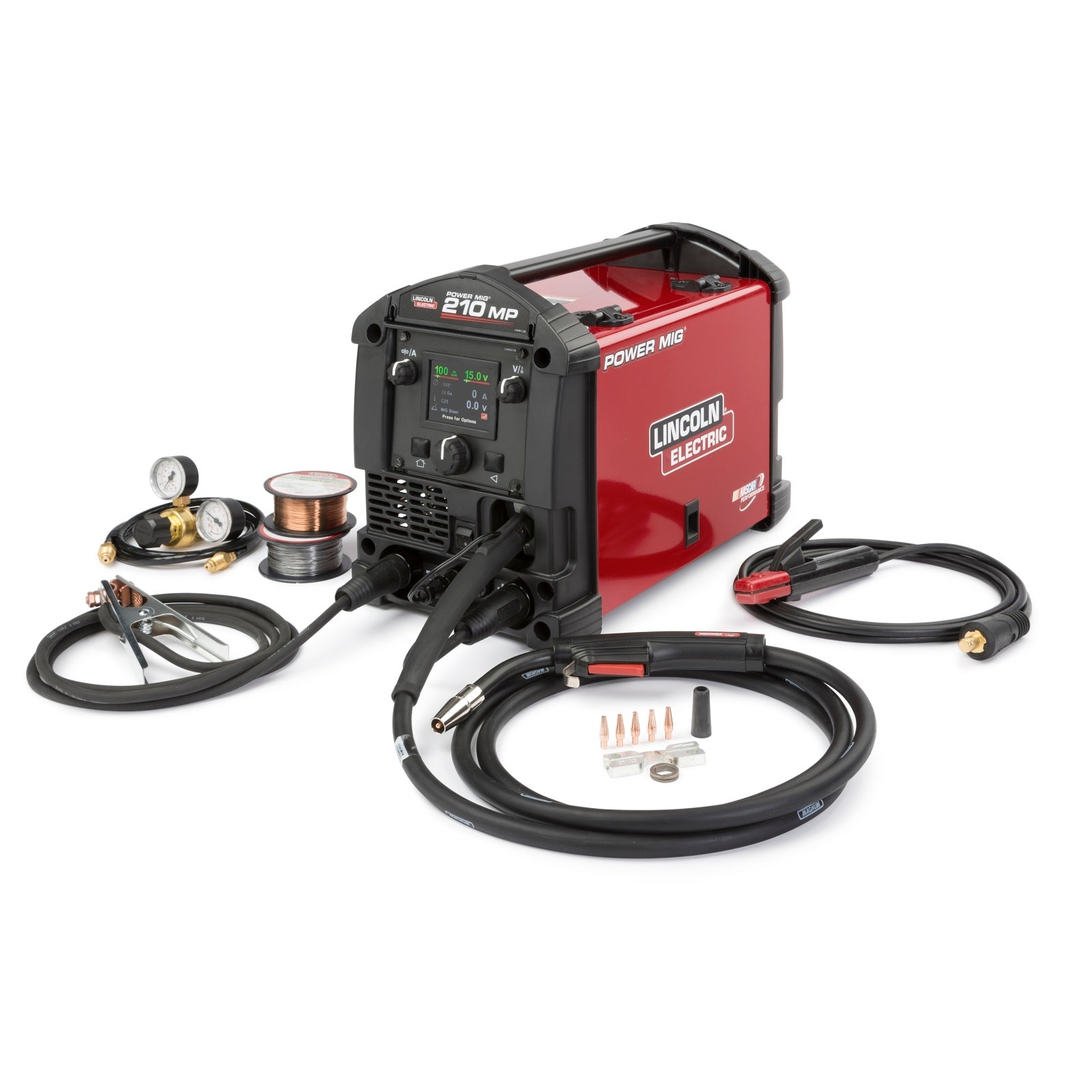 Lincoln Power MIG 210 MP Multi Process Welder and Deluxe Cart (K3963-1,  K520)