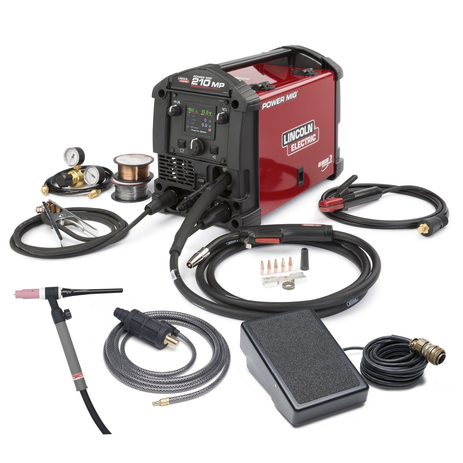 Lincoln Power MIG 210 MP Multi Process Welder with TIG Kit (K4195-2)